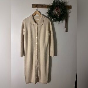 Roolee Cream Button-Up Knit Dress or Cardigan
